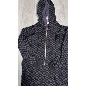 SAVAGE‎ FENTY Pyjama Jumpsuit Medium Black All In One Cotton Lounge Wear Hooded